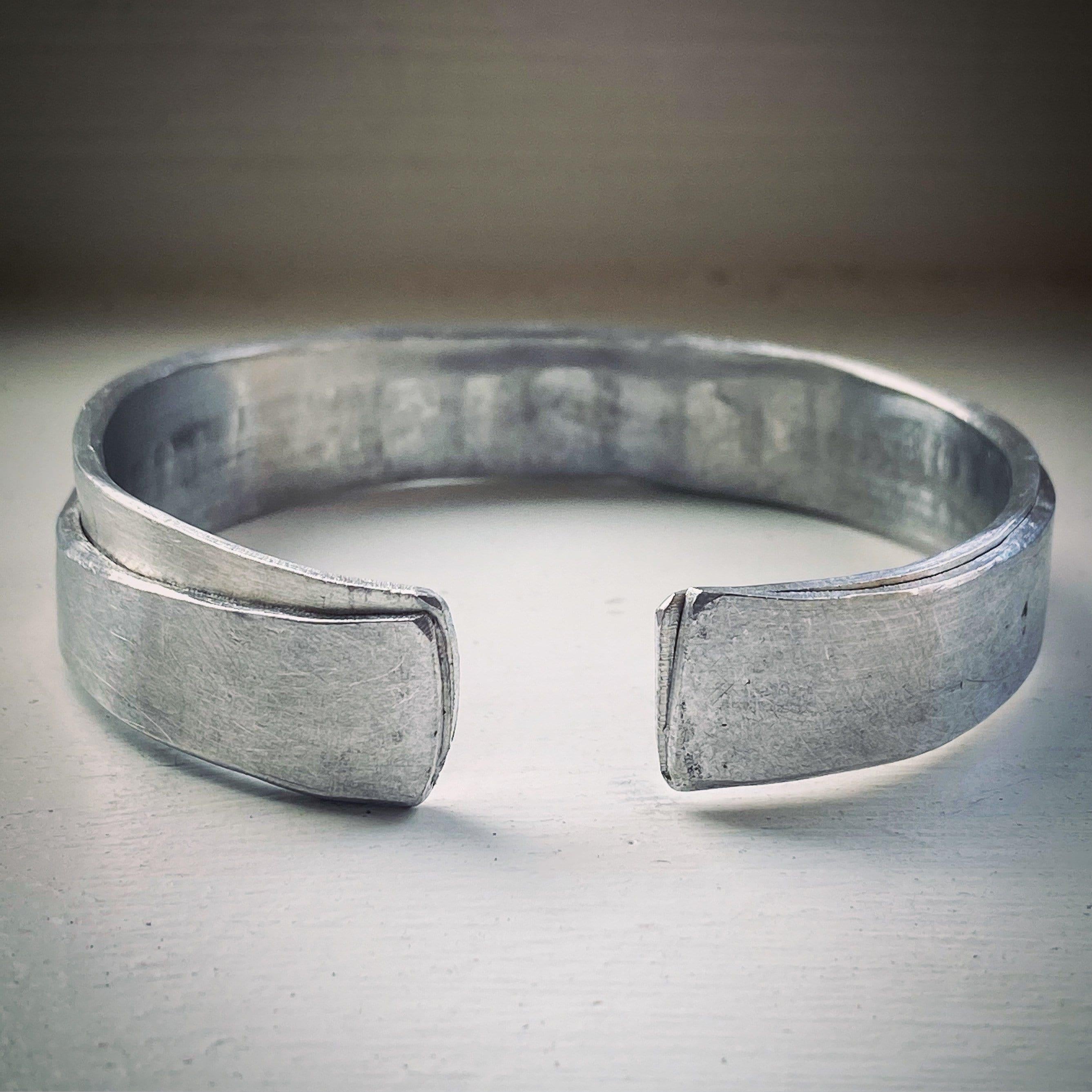 10 Year Anniversary Hand Stamped Aluminium Tally Mark Cuff Bracelet Gift.