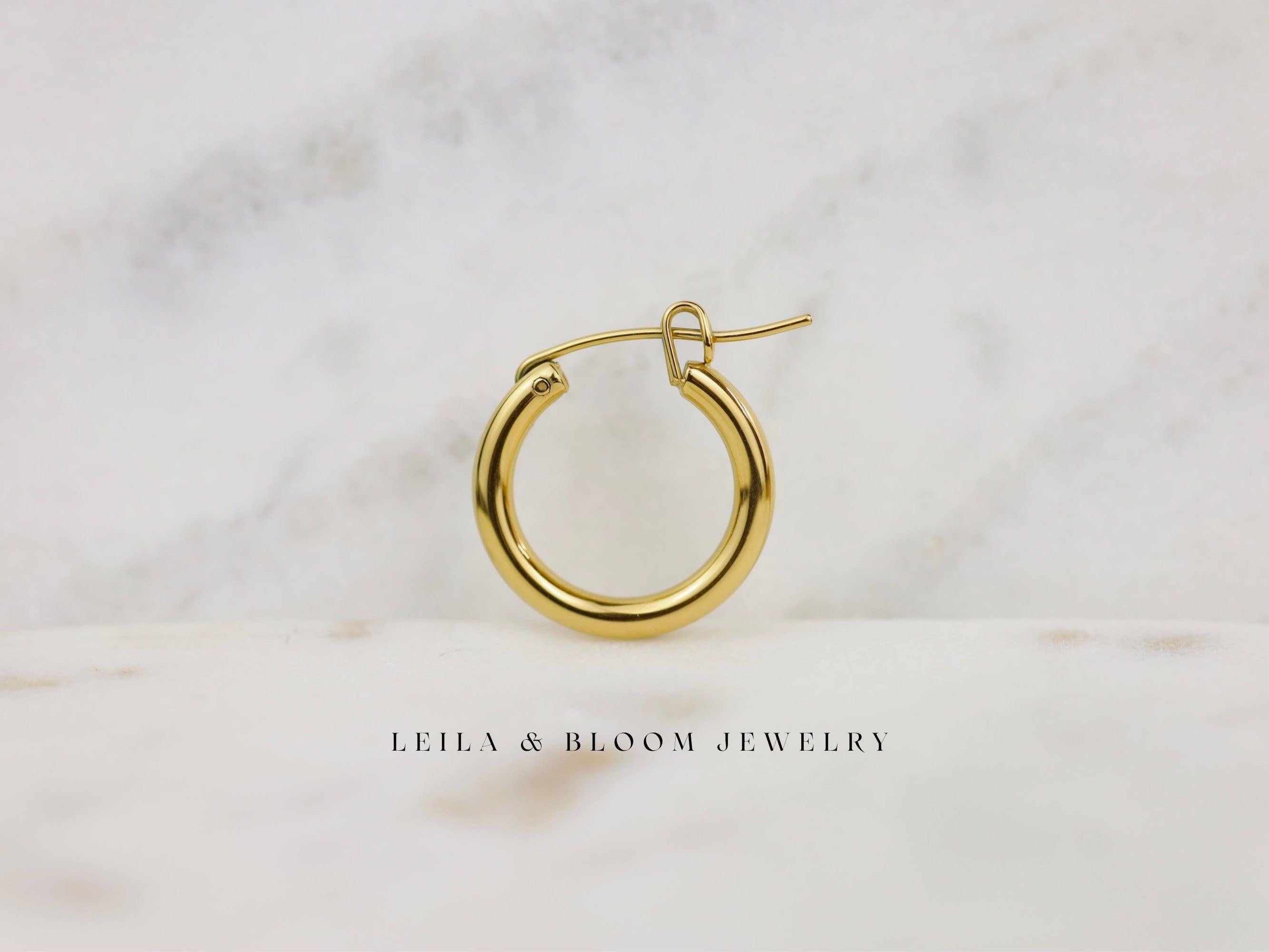 Elegant 18K Gold Filled Minimalist Hoop Earrings - Perfect Everyday Gift for Her.