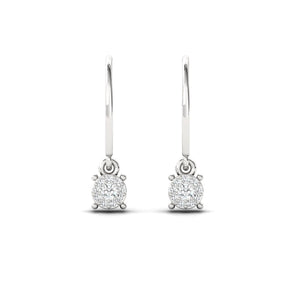 14Kt Gold Earrings, Dangle Diamond Drop Everyday Earrings Minimal Everyday Wear