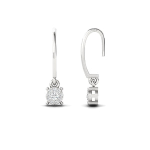 14Kt Gold Earrings, Dangle Diamond Drop Everyday Earrings Minimal Everyday Wear