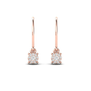 14Kt Gold Earrings, Dangle Diamond Drop Everyday Earrings Minimal Everyday Wear