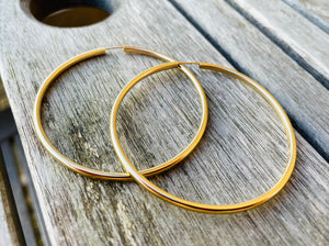 Thick Large 58Mm 14K Gold Filled 60Mm Hoop Earrings, 2.5Mm Thickness, Gifts for Her