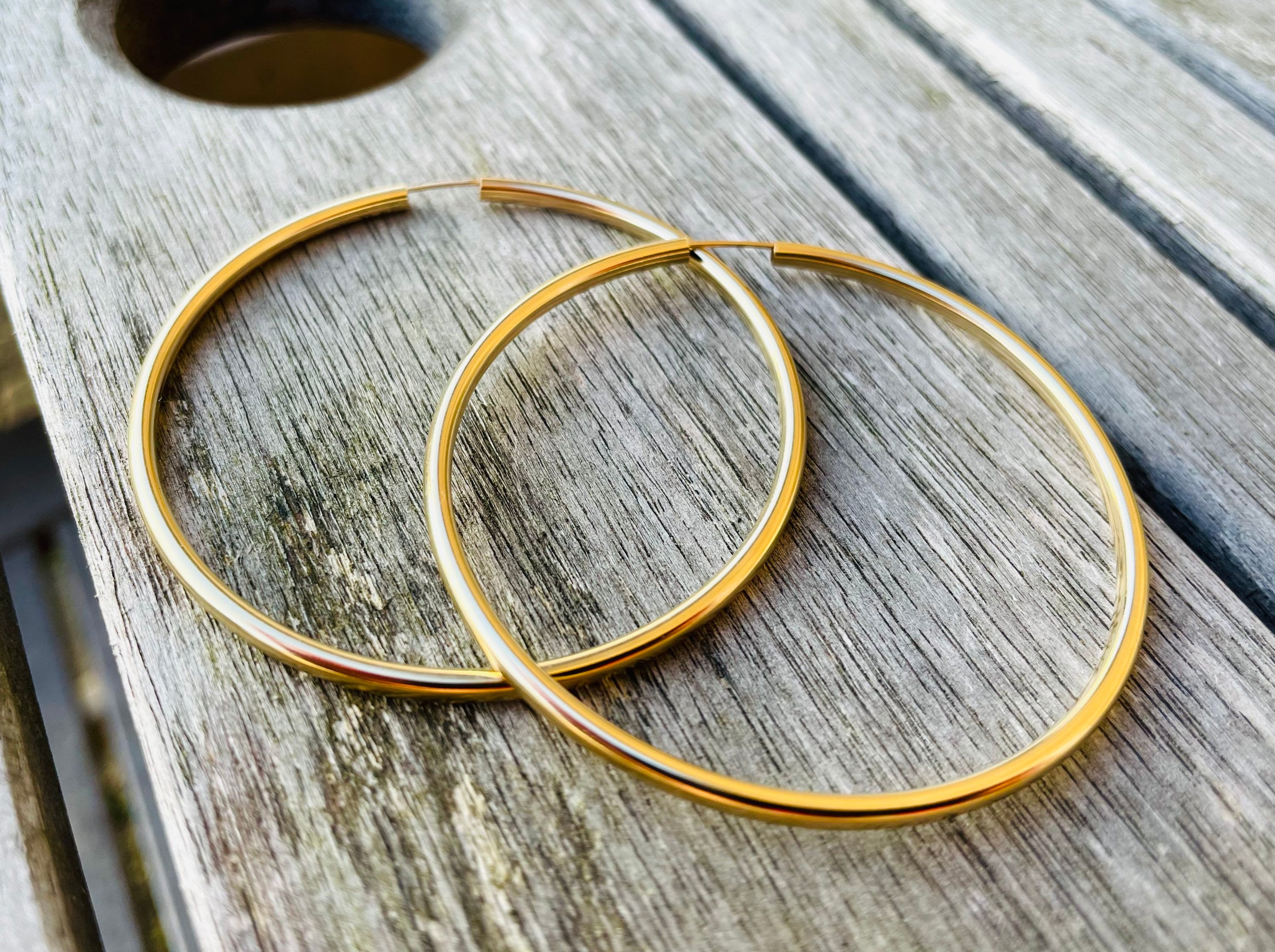 Thick Large 58Mm 14K Gold Filled 60Mm Hoop Earrings, 2.5Mm Thickness, Gifts for Her