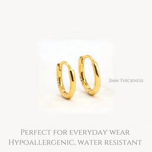 Huggie Hoop Earrings • 14K Gold Dainty Earrings • Huggie Hoops Earrings • Gold Filled Earrings • Rounded Hoops