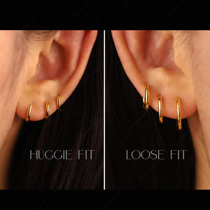 Huggie Hoop Earrings • 14K Gold Dainty Earrings • Huggie Hoops Earrings • Gold Filled Earrings • Rounded Hoops