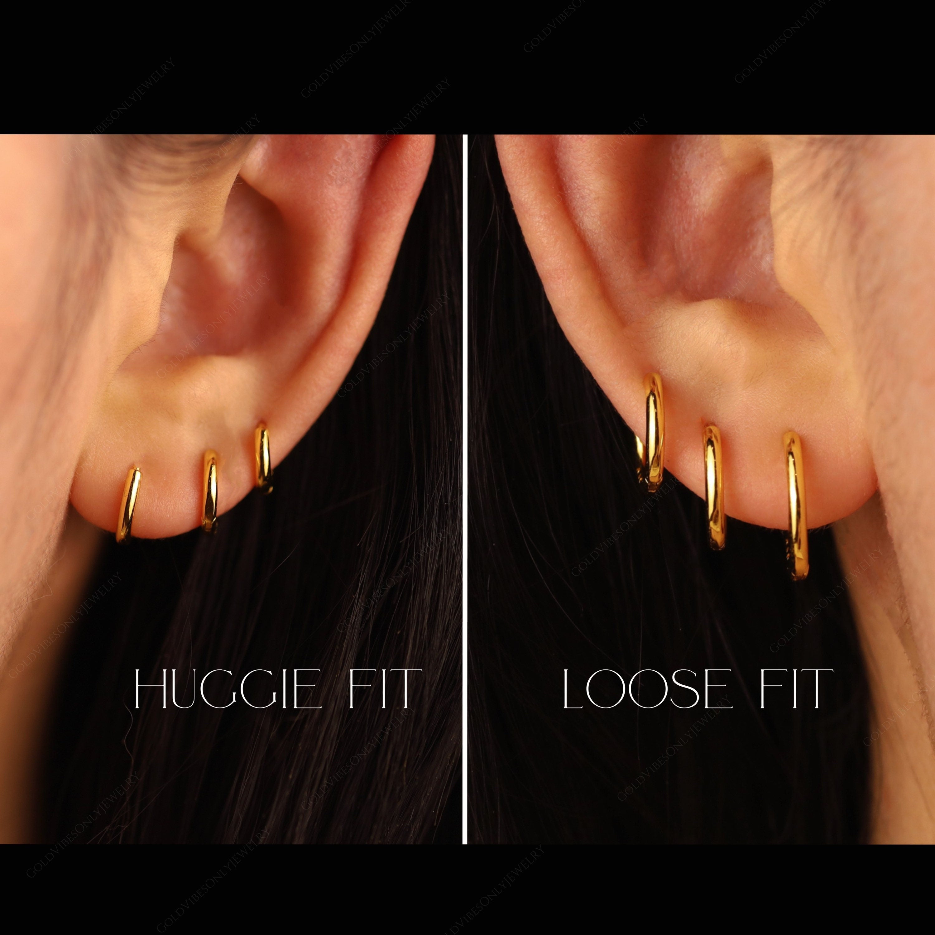 Huggie Hoop Earrings • 14K Gold Dainty Earrings • Huggie Hoops Earrings • Gold Filled Earrings • Rounded Hoops