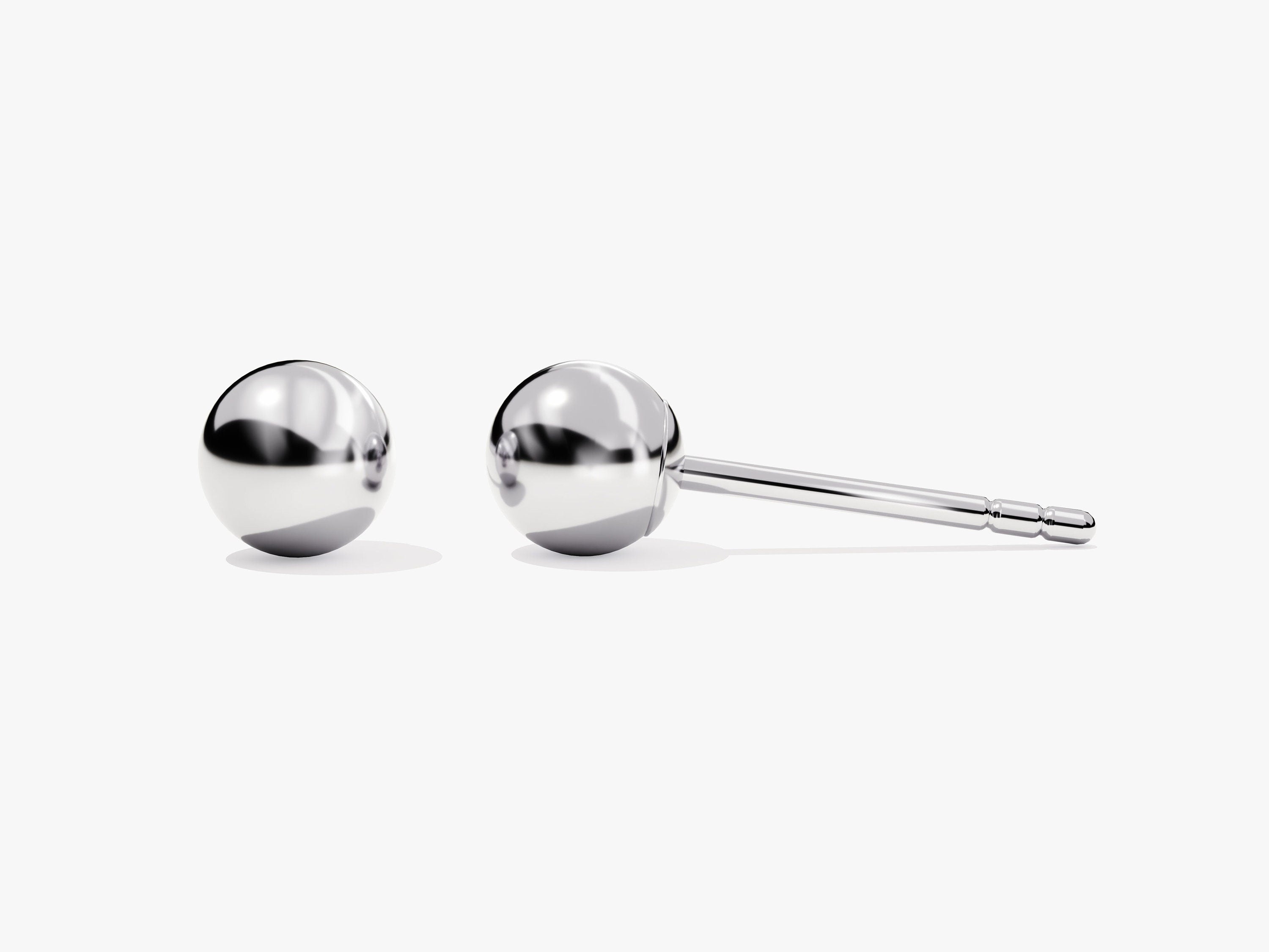 14K Solid Gold Ball Stud Earrings / Minimalist Ball Earrings for Women / Solid Sphere Earrings / Tiny Stud Earrings