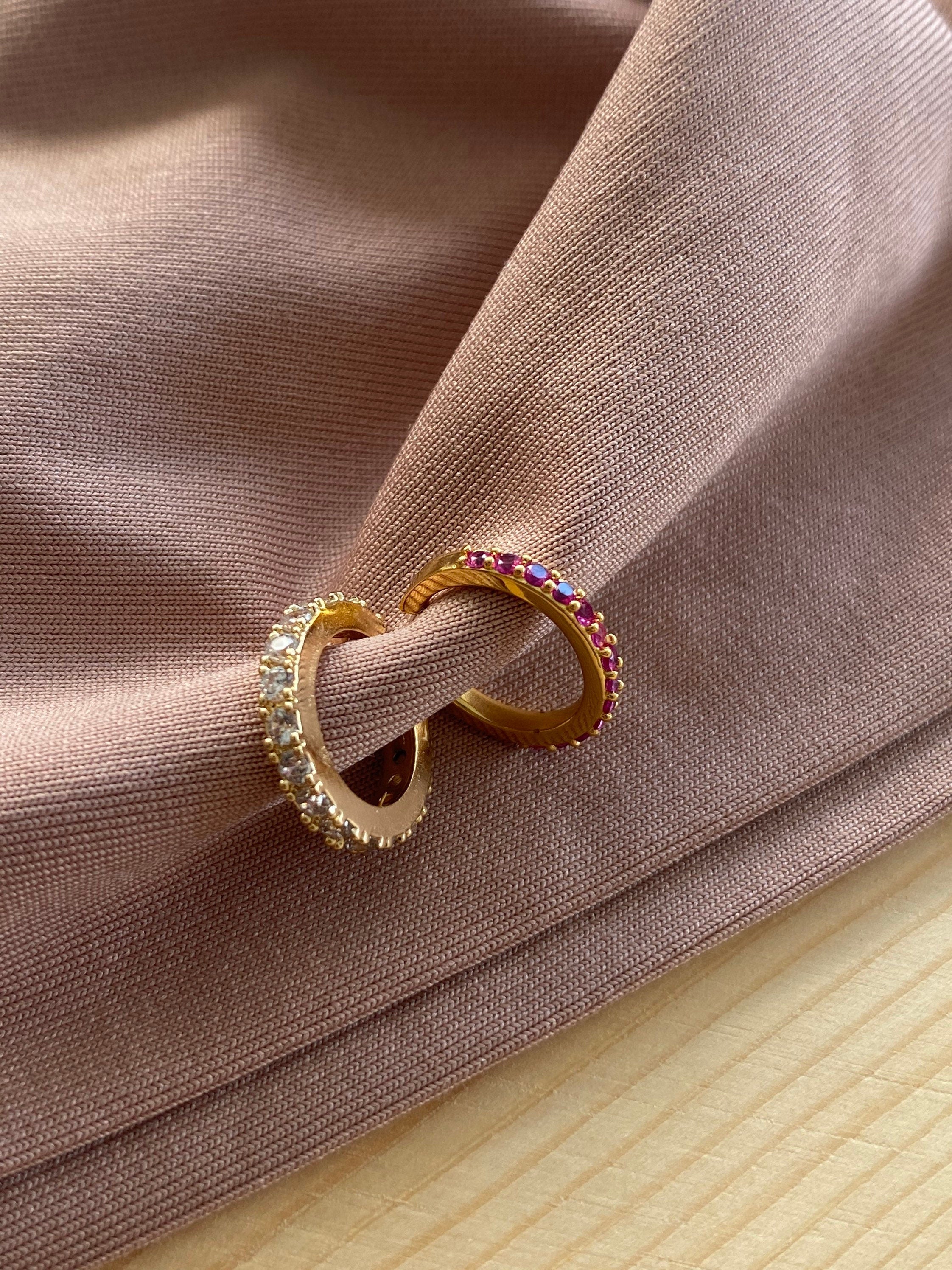 Gold Ear Cuffs, Sterling Silver Ear Cuffs, Gifts for Her, Zircon Ear Cuffs, No Piercing, Clip-On Earring, Diamond Ear Cuffs, Free Shipping