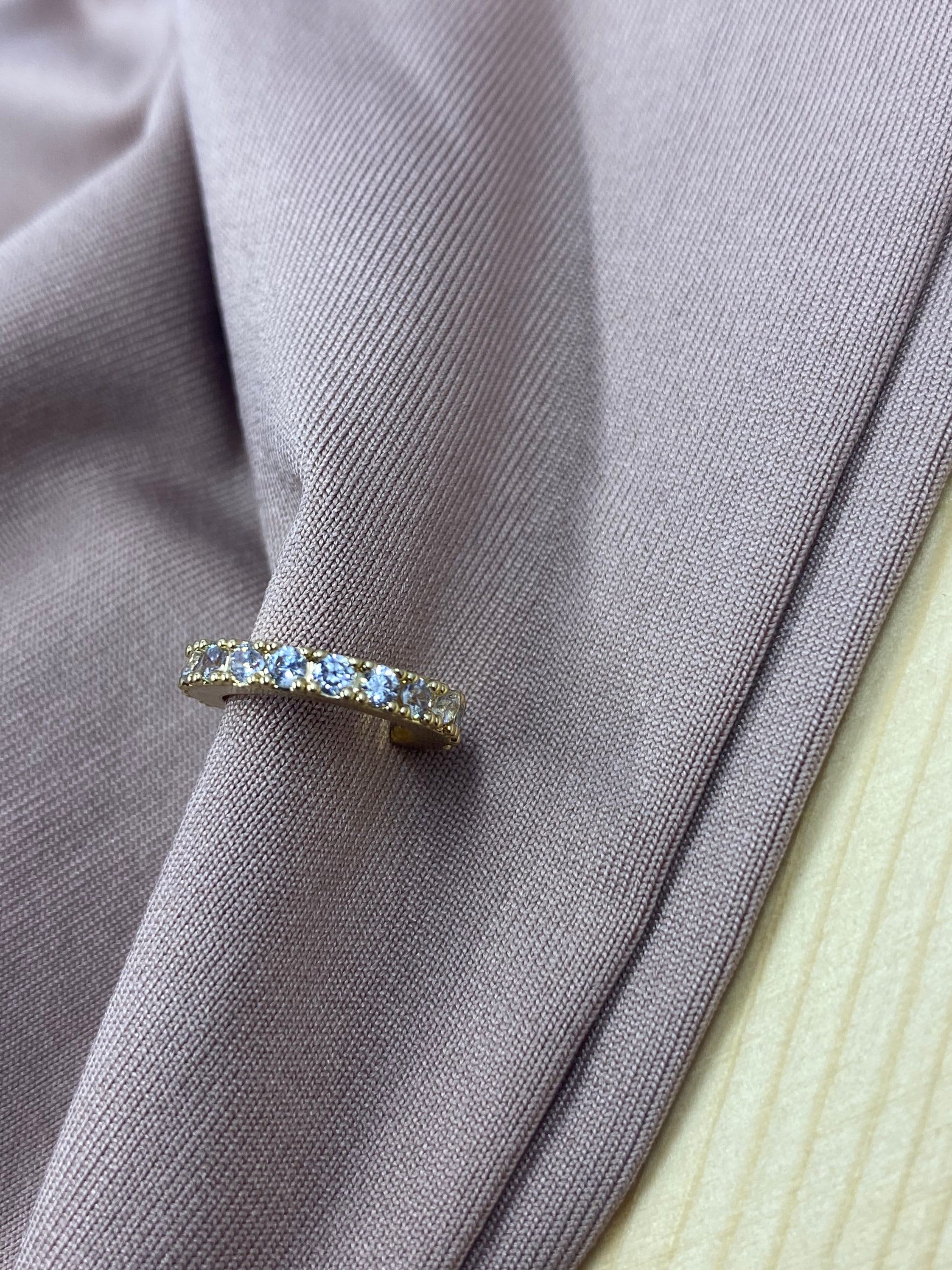 Gold Ear Cuffs, Sterling Silver Ear Cuffs, Gifts for Her, Zircon Ear Cuffs, No Piercing, Clip-On Earring, Diamond Ear Cuffs, Free Shipping