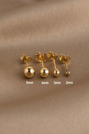 Tiny Ball Studs, Daily Wear Plain Ball Stud Earrings 3Mm, 4Mm, 5Mm Dainty Gold Earrings, Tiny Stud Earrings, Minimalist Earrings