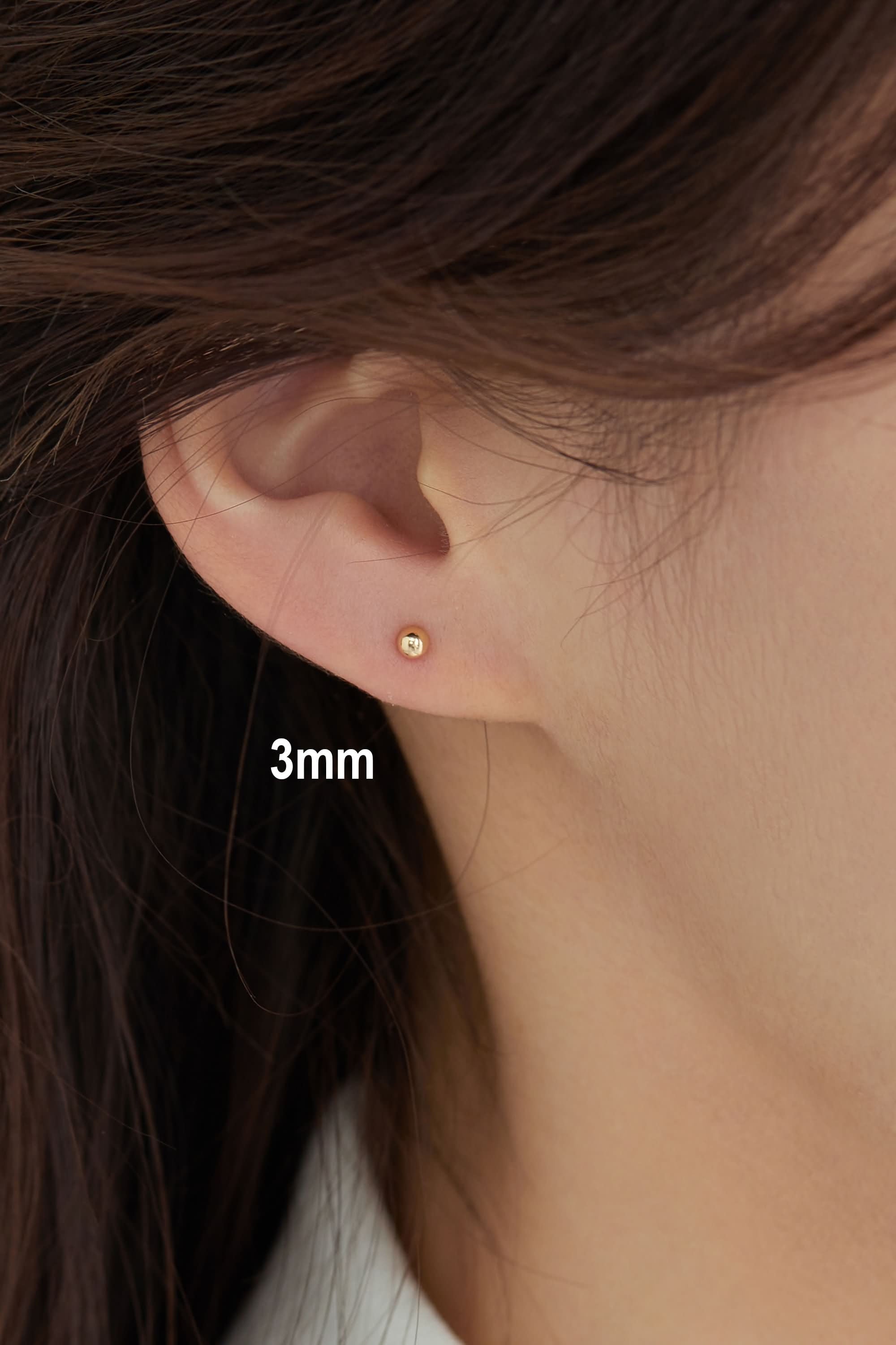 Tiny Ball Studs, Daily Wear Plain Ball Stud Earrings 3Mm, 4Mm, 5Mm Dainty Gold Earrings, Tiny Stud Earrings, Minimalist Earrings