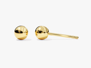 14K Solid Gold Ball Stud Earrings / Minimalist Ball Earrings for Women / Solid Sphere Earrings / Tiny Stud Earrings