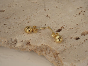 Dainty 14K Solid Gold 5mm Ball Stud Earrings - Everyday Elegance.