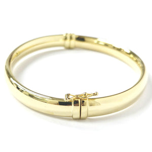 Elegant 9ct Gold Hinged Bangle Bracelet - UK Hallmarked, 6.5mm Wide Ladies Design.