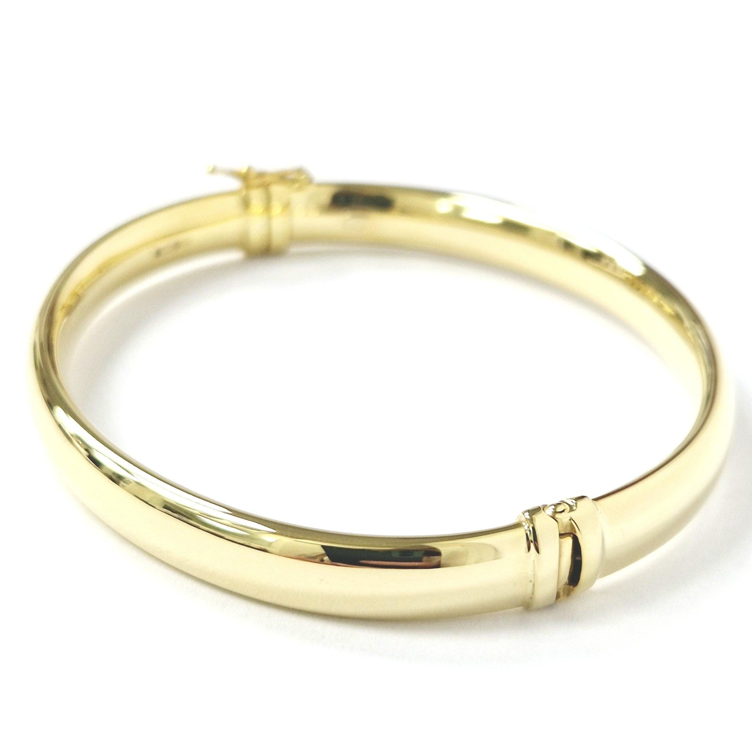 Elegant 9ct Gold Hinged Bangle Bracelet - UK Hallmarked, 6.5mm Wide Ladies Design.