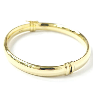 Elegant 9ct Gold Hinged Bangle Bracelet - UK Hallmarked, 6.5mm Wide Ladies Design.