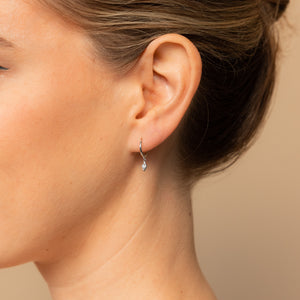 Dangling Hoop Earrings by Caitlyn Minimalist • Diamond Drop Charm Earrings • Gold Huggie Hoops • Dainty Jewelry • Gifts for Her • ER313