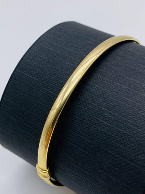 Stunning 9ct Two Tone Gold Hinged Bangle - Elegant Rose and Yellow Gold Women’s Bracelet, 3mm Hallmarked Design.