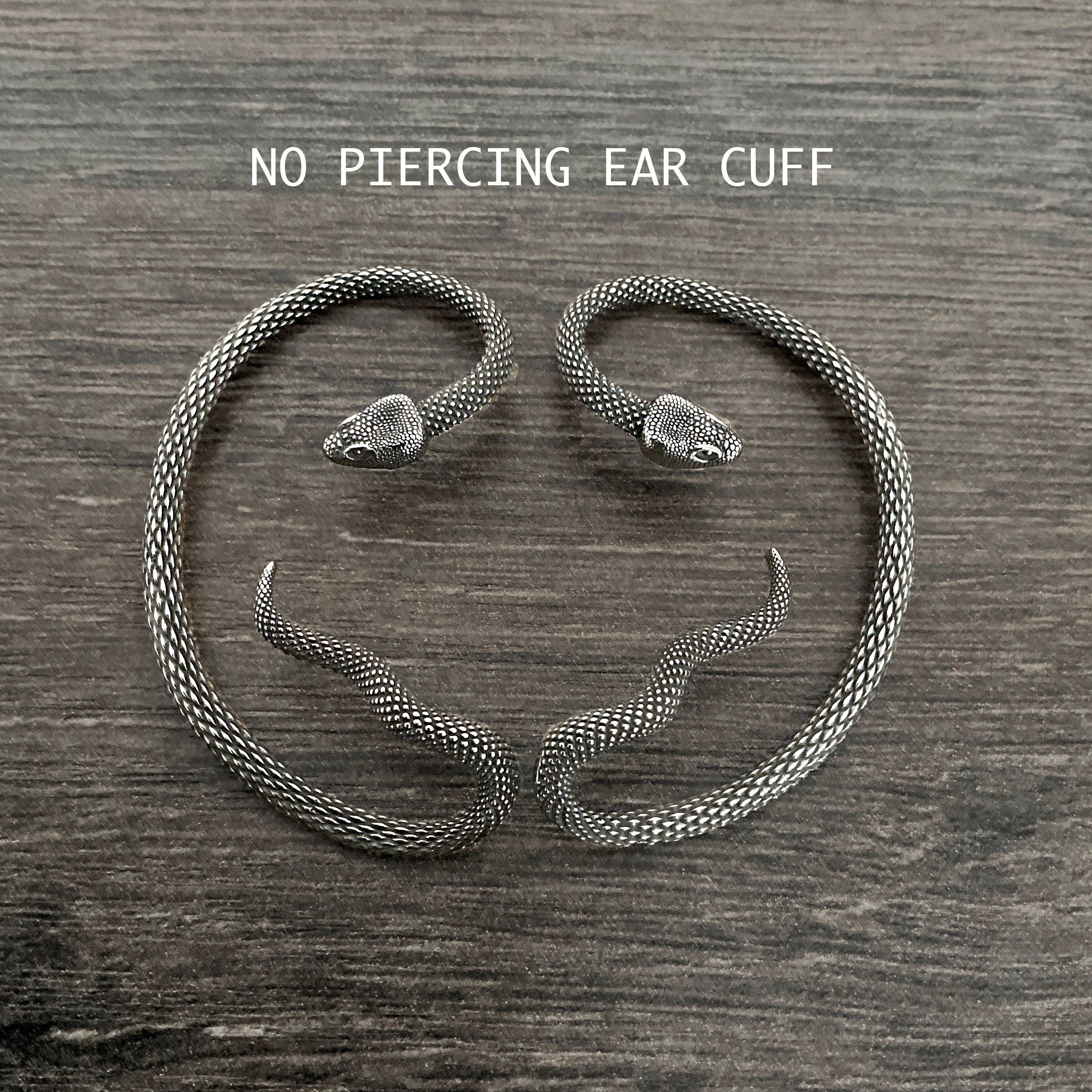 Snake Ear Cuff, No Piercing Gothic Earring, Unisex Goth Stainless Steel Jewelry