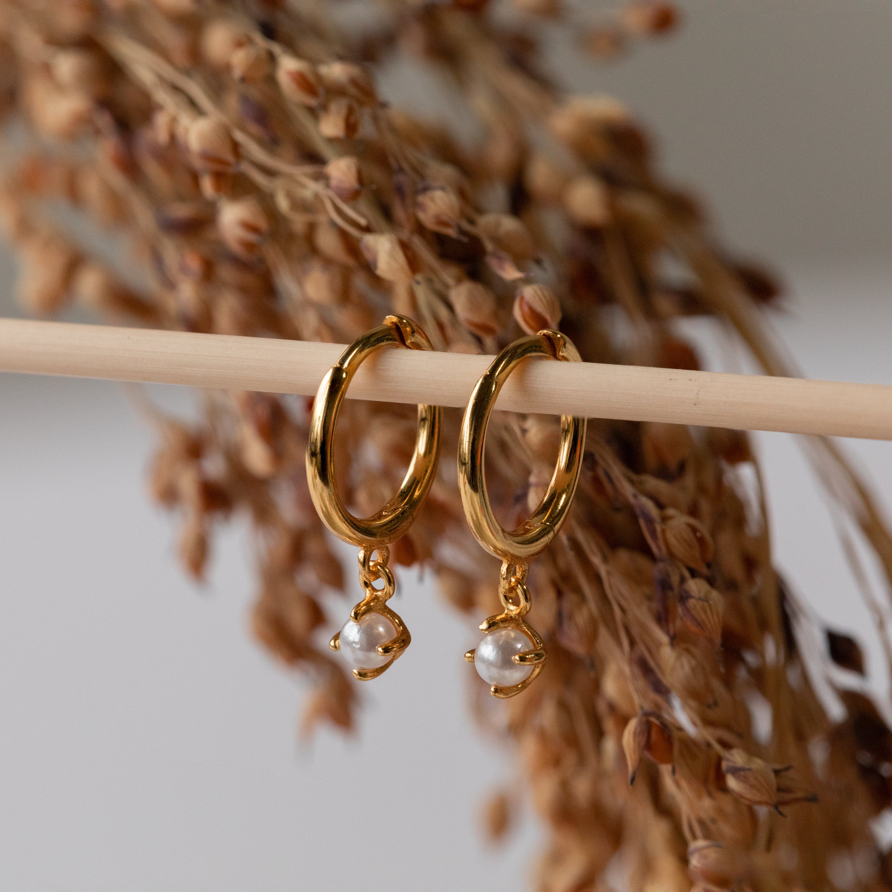 Dainty Pearl Hoop Earrings by Caitlyn Minimalist • Dangle Drop Huggie Earrings • Minimalist Pearl Jewelry • Gift for Mom • ER315