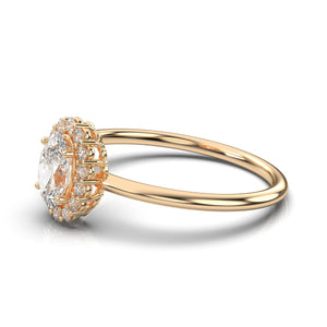 Engagement Ring , Yellow Gold Oval Ring , Minimalist Solid Gold Diamond Ring , Petite Ring, Yellow Gold Diamond Ring , Oval Moissanite Ring