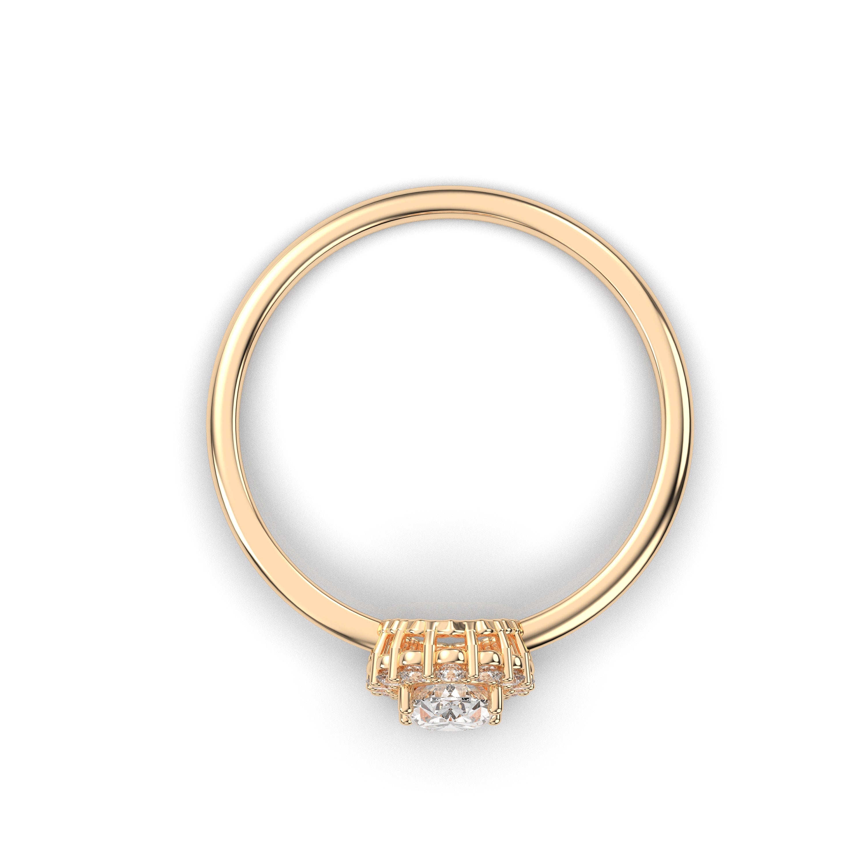 Engagement Ring , Yellow Gold Oval Ring , Minimalist Solid Gold Diamond Ring , Petite Ring, Yellow Gold Diamond Ring , Oval Moissanite Ring