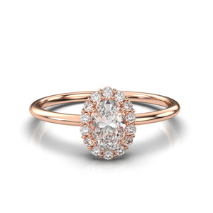 Engagement Ring , Yellow Gold Oval Ring , Minimalist Solid Gold Diamond Ring , Petite Ring, Yellow Gold Diamond Ring , Oval Moissanite Ring