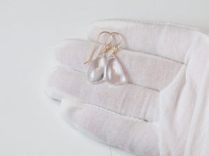 Natural Crystal Clear Quartz Earrings Sterling Silver 14K Solid Gold or 14K Rose Gold Filled Teardrop Dangle Smooth Teardrops Simple Daily