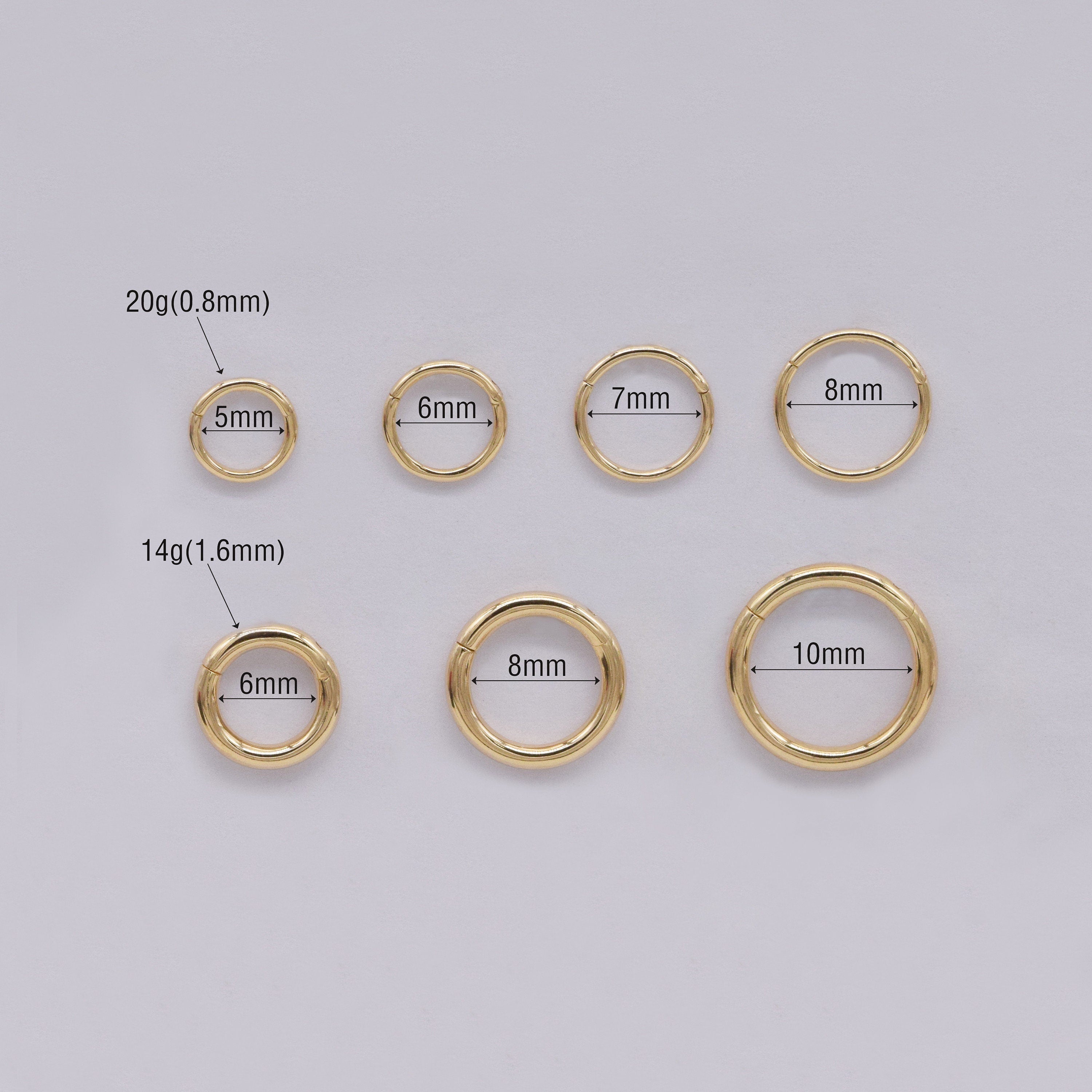 14K Solid Gold Hinged Clicker Hoop Belly Button Hoop Huggie Hoop Cartilage Earring Conch Hoop Helix Hoop Nose Hoop Tragus Clicker Hoop