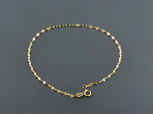 10K YELLOW GOLD ANKLET | 1.9MM Wide | Polished Marine Link 9 Inch Anklet | Spring Ring Clasp | Free Shipping 1-Day | Gift Box Included