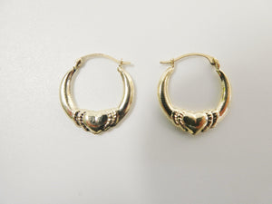 Elegant 14K Solid Gold Heart Hoop Earrings - Dainty Small Yellow Gold Hoops for Women.