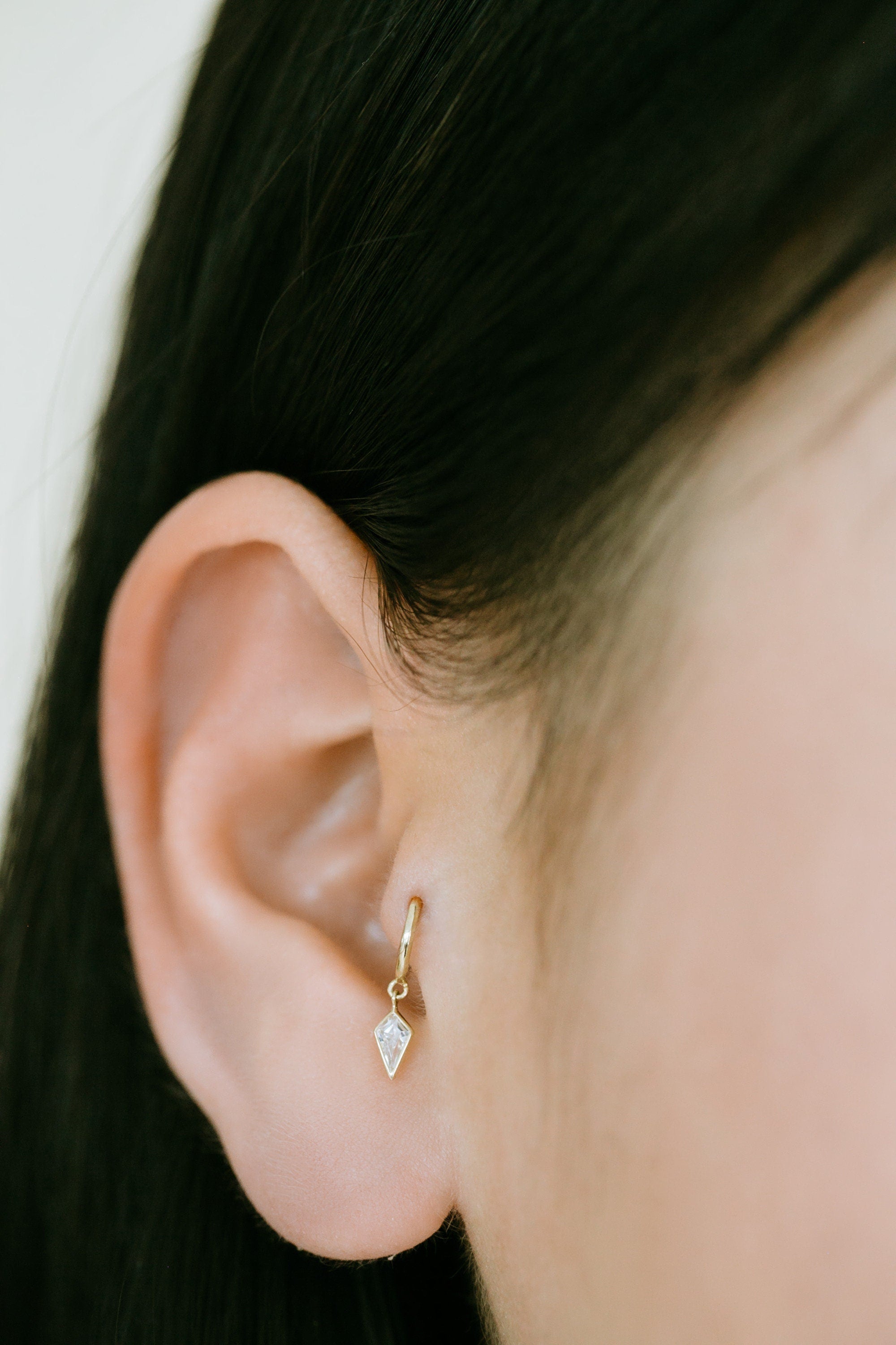 14K 18K Solid Gold Jewelry Minimalist Tragus Cartilage Snug Rook Helix Ear Seamless Piercing Earring Clicker Huggie Hoop Ring for Women Men
