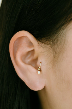 14K 18K Solid Gold Jewelry Minimalist Tragus Cartilage Snug Rook Helix Ear Seamless Piercing Earring Clicker Huggie Hoop Ring for Women Men