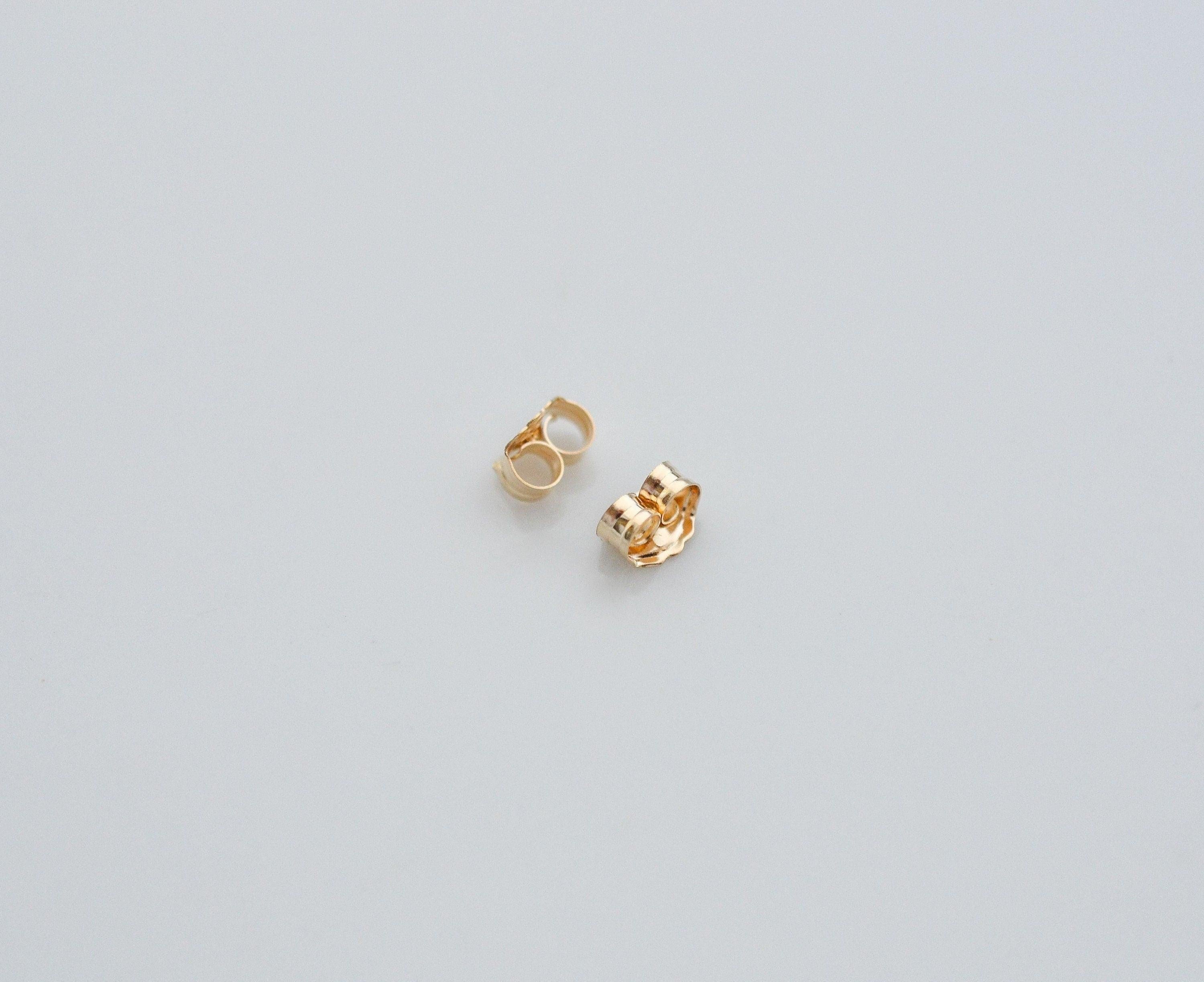 14K Gold Earring Backing 3.8x4.8mm SG8 – Secure Replacement Ear Nut for Stud Earrings & Everyday Wear.
