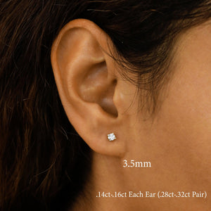 Stunning 14K Gold Natural Diamond Solitaire Stud Earring with Secure Screw Back.