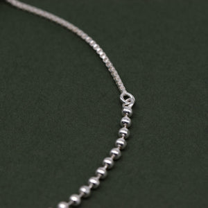 Elegant Sterling Silver Adjustable Minimalist Slider Bracelet with 2mm Beads for Women.