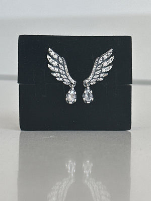 Pandora Silver 925S ALE Dangling Angel Wings Stud Earrings Free Gift Box