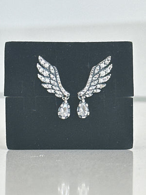 Pandora Silver 925S ALE Dangling Angel Wings Stud Earrings Free Gift Box