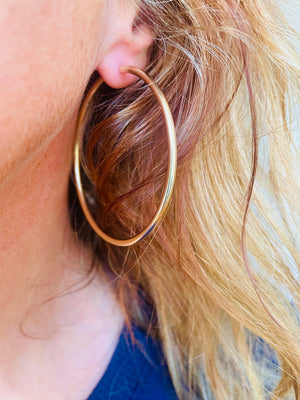 Thick Large 58Mm 14K Gold Filled 60Mm Hoop Earrings, 2.5Mm Thickness, Gifts for Her