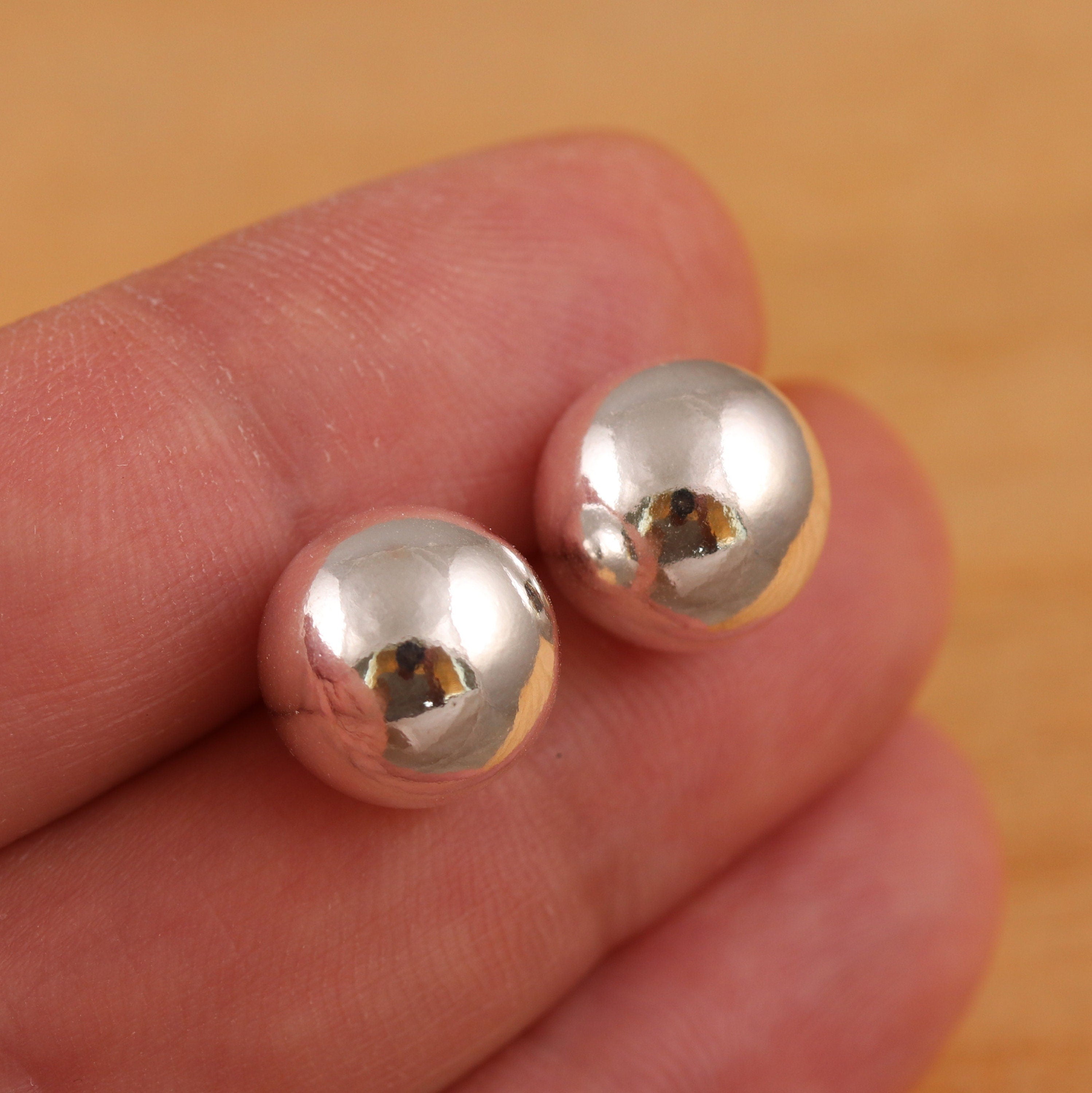 925 Sterling Silver 12Mm Ball Stud Earrings BIG Plain Gift Boxed