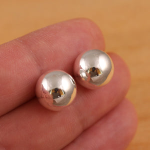 925 Sterling Silver 12Mm Ball Stud Earrings BIG Plain Gift Boxed
