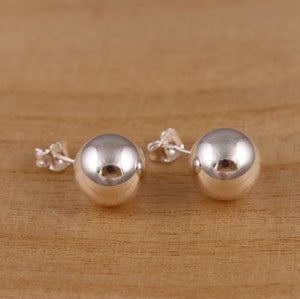 925 Sterling Silver 12Mm Ball Stud Earrings BIG Plain Gift Boxed