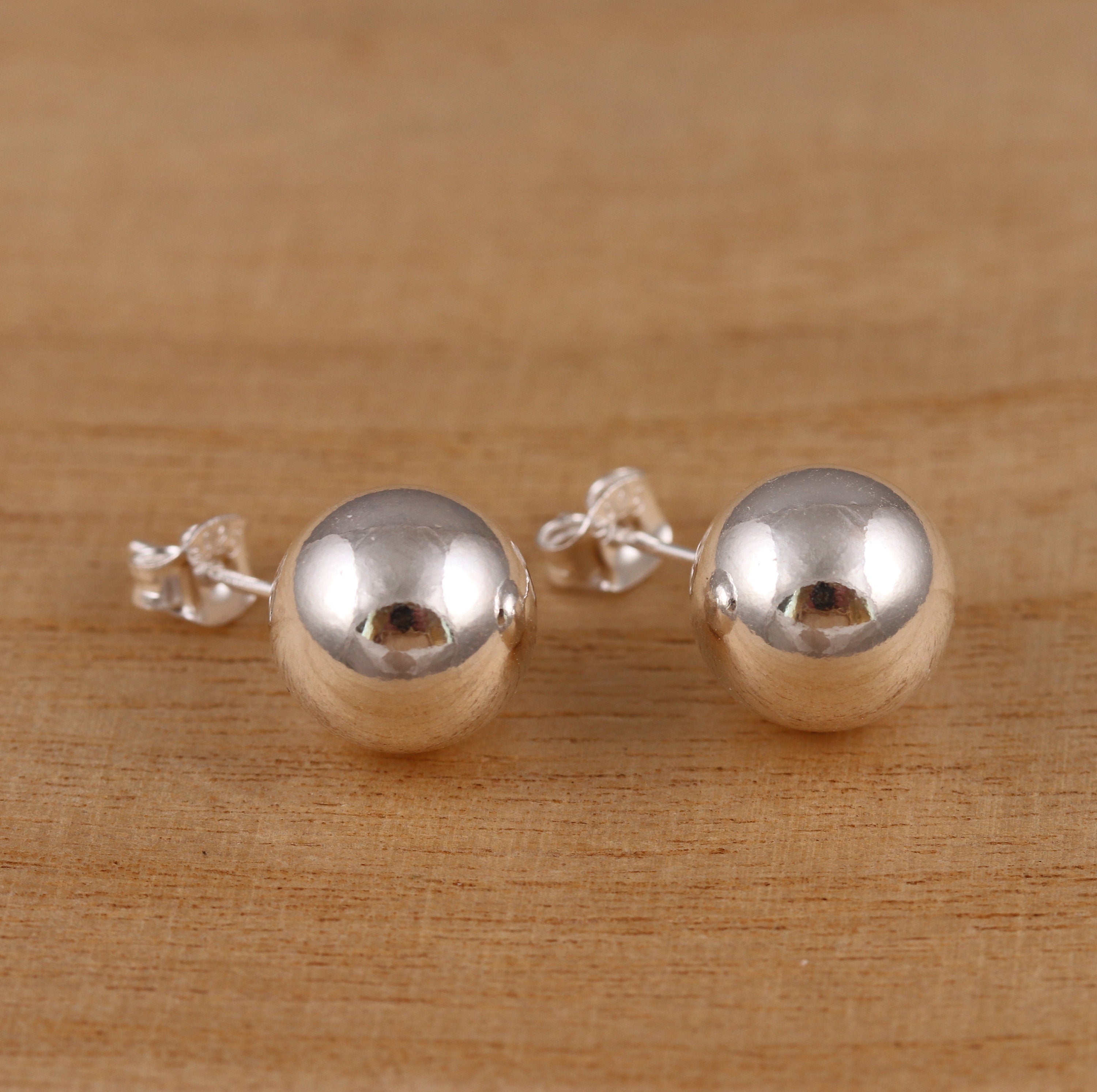 925 Sterling Silver 12Mm Ball Stud Earrings BIG Plain Gift Boxed