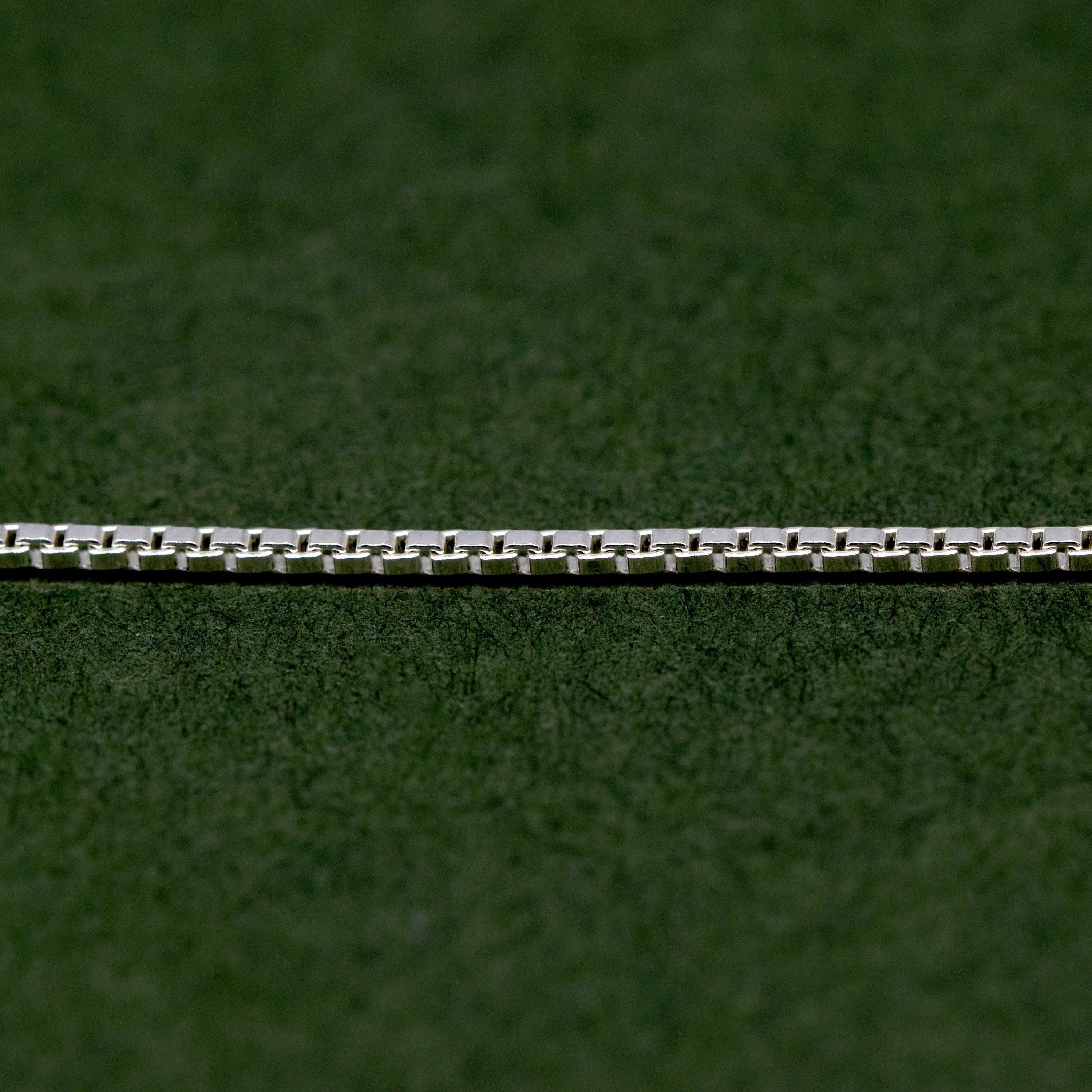 Dainty 0.9mm Sterling Silver Box Chain Bracelet for Women - Elegant and Versatile Jewelry Piece.