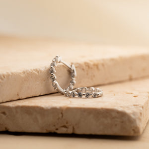 Inside Out Diamond Huggies by  • Dainty Huggie Hoops • Crystal Hoop Earrings • Minimalist Jewelry • Bridesmaid Gift • ER385