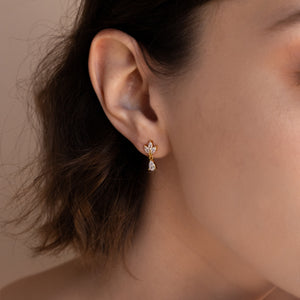 Marquise Diamond Drop Earrings by Caitlyn Minimalist • Dainty Dangle Earrings • Elegant Wedding Jewelry • Birthday Gift for Mom • ER343