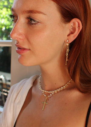 CZ Diamond Dangle Drop Earrings - Long Diamond Dangle Earrings - Linear Drop Tassel Dangle Stads - Asymmetric Layered Stacking Earrings
