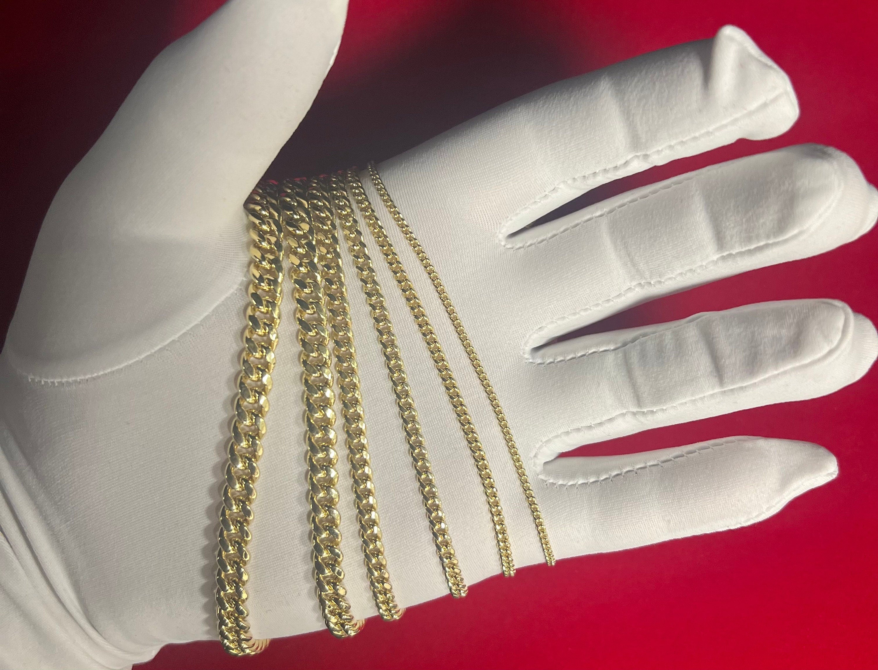 14K Real Gold Miami Cuban Link Chain Necklace 2Mm - 6.8Mm Inches Real 14K Yellow Gold,Man Gold Chain,Ladies Gold Chain, 14K Gold Chain