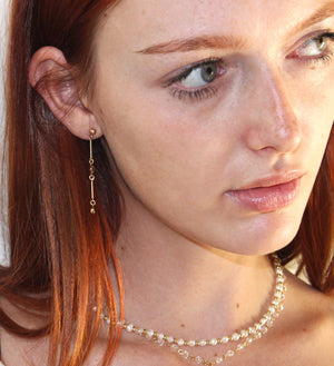 CZ Diamond Dangle Drop Earrings - Long Diamond Dangle Earrings - Linear Drop Tassel Dangle Stads - Asymmetric Layered Stacking Earrings