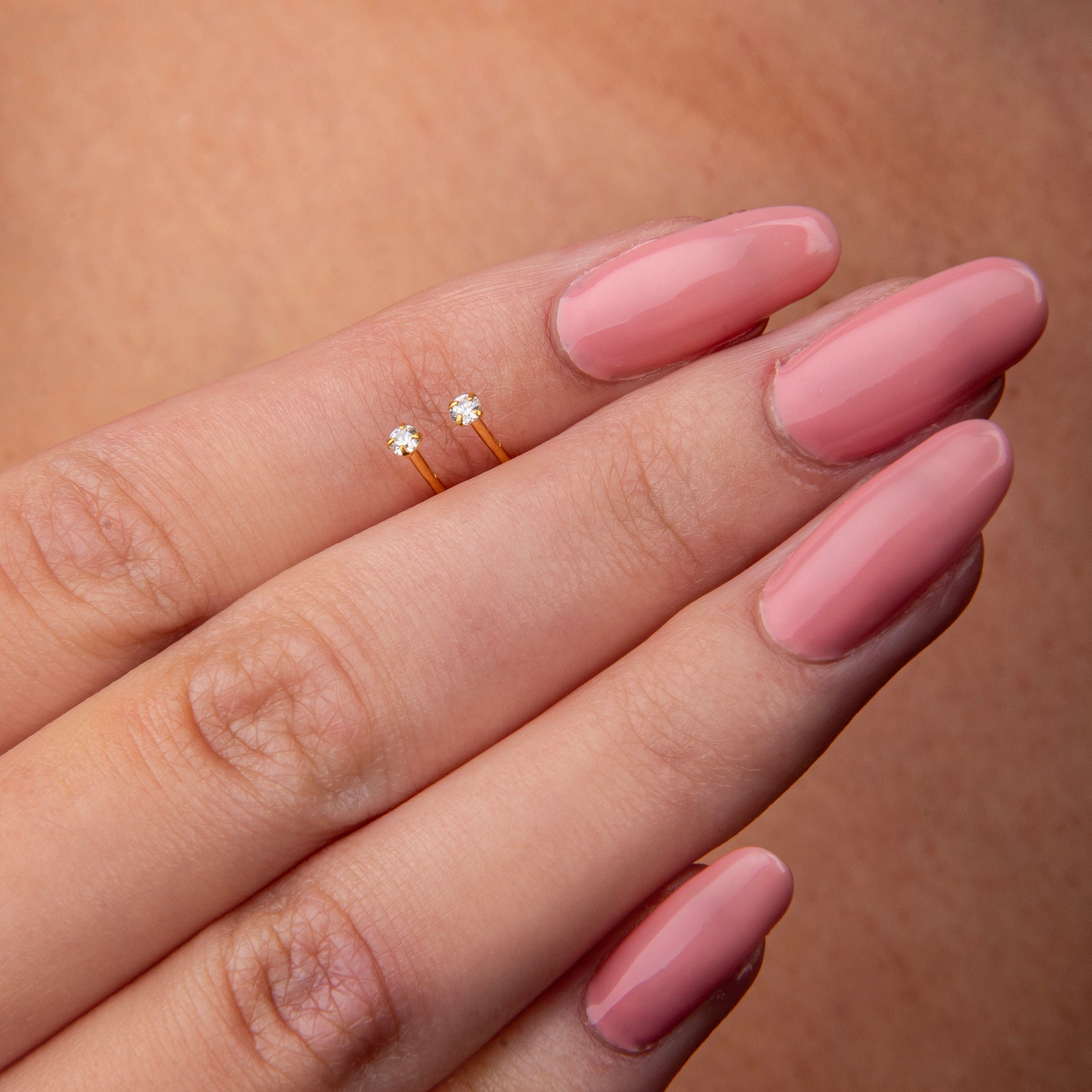 Tiny 2Mm Cubic Zirconia Stud Earrings | 14K Gold Plated Sterling Silver | Dainty and Elegant | Perfect Gift for Her